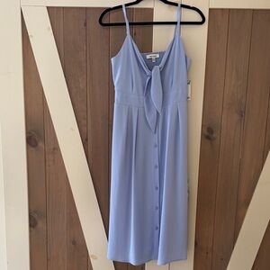 Periwinkle Midi Dress w adjustable straps, elastic back for comfort, NEW